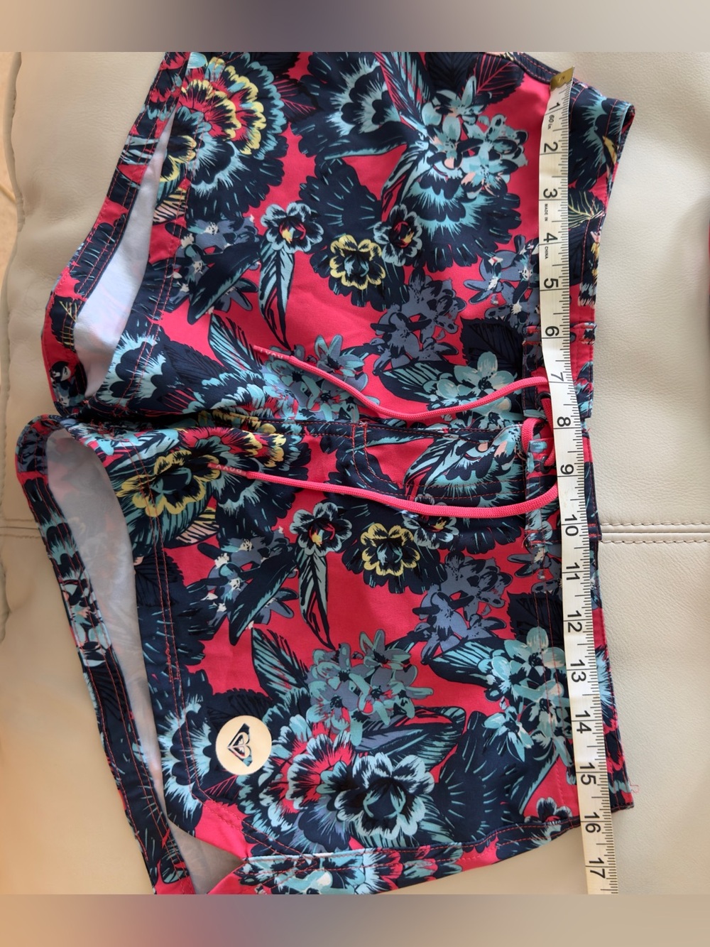 Roxy Pink & Navy Floral Halter Bikini short Set - Picture 4 of 8